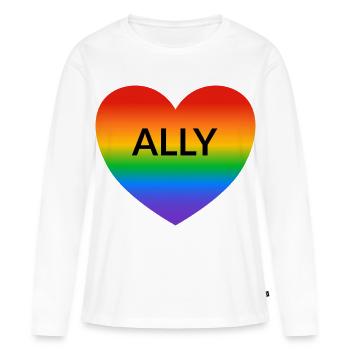 Gay Ally LGBT Pride Allianz - Frauen Premium Bio Langarmshirt - Weiß - Vorne - Julia (174cm)
