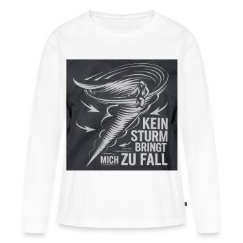 Kein Sturm bringt mich zu Fall - Frauen Premium Bio Langarmshirt - Weiß - Vorne - Julia (174cm)