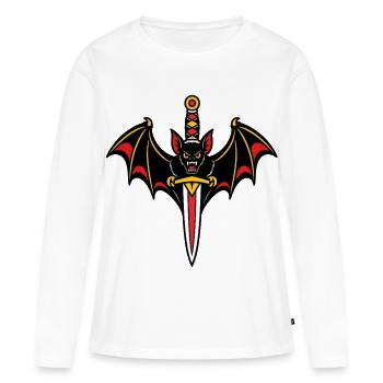 Bat dagger style tattoo dark - Women's Premium Organic Long Sleeve Shirt - white - Front - Julia (174cm)
