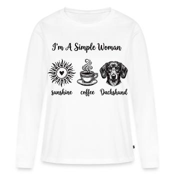 Einfache Dackel-Liebhaber - Frauen Premium Bio Langarmshirt - Weiß - Vorne - Julia (174cm)