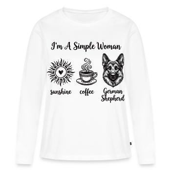 Simple Woman German Shepherd Lovers - Women's Premium Organic Long Sleeve Shirt - white - Front - Julia (174cm)