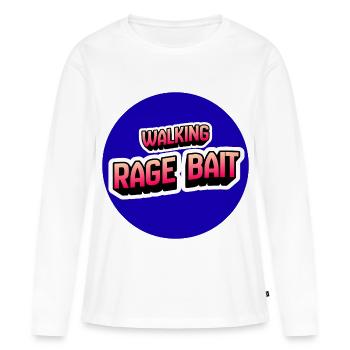 Appât de rage ambulant - T-shirt manches longues Premium bio Femme - blanc - Devant - Julia (174cm)