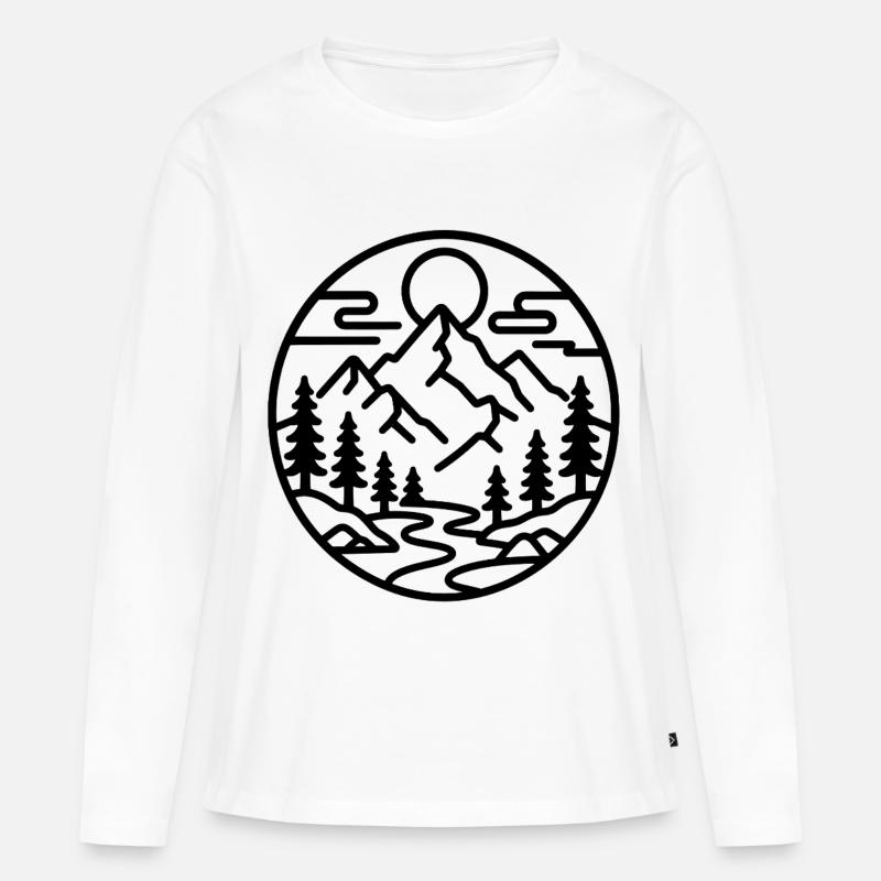 Bergwald Emblem - Frauen Premium Bio Langarmshirt - Weiß