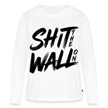 Arrête le mur - T-shirt manches longues Premium bio Femme - blanc - Devant - Julia (174cm)