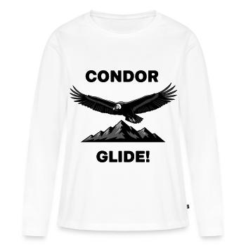 Condor des Andes Vol Glide Condor Noir - T-shirt manches longues Premium bio Femme - blanc - Devant - Julia (174cm)