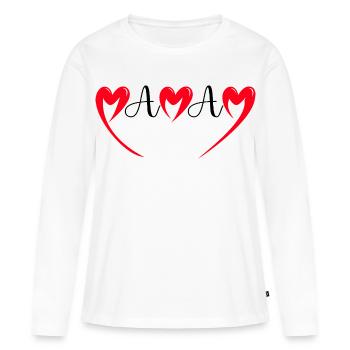 Frohen Muttertag Mama Rotes Herz Liebe Mütter - Frauen Premium Bio Langarmshirt - Weiß - Vorne - Julia (174cm)