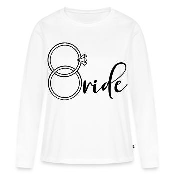 Bague de fiançailles mariée - T-shirt manches longues Premium bio Femme - blanc - Devant - Julia (174cm)