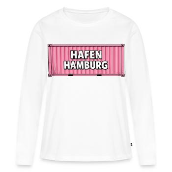 Hafen Hamburg Pink Container - Frauen Premium Bio Langarmshirt - Weiß - Vorne - Julia (174cm)