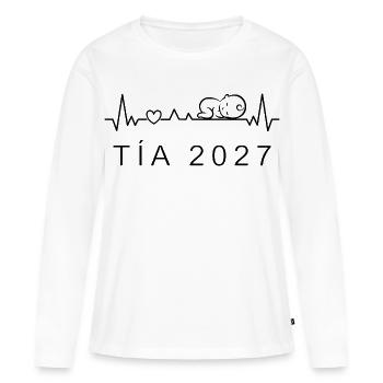 Ser Tía 2027 Ritmo Cardiaco Anuncio Embarazo - Women's Premium Organic Long Sleeve Shirt - white - Front - Julia (174cm)