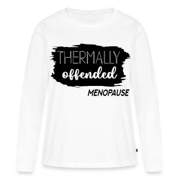 Bouffées de chaleur Ménopause - T-shirt manches longues Premium bio Femme - blanc - Devant - Julia (174cm)