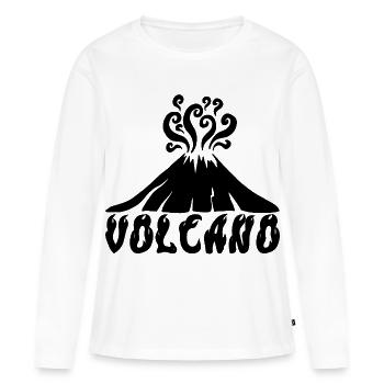Schwarzer Vulkan - Frauen Premium Bio Langarmshirt - Weiß - Vorne - Julia (174cm)