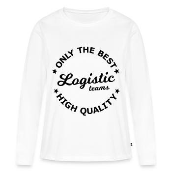 Héros logistique et de transport - T-shirt manches longues Premium bio Femme - blanc - Devant - Julia (174cm)