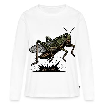 Insecte Criquet Grasshopper Jump Hop Tattoo - T-shirt manches longues Premium bio Femme - blanc - Devant - Julia (174cm)