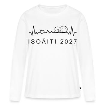 Oma 2027 Herzschlag Schwangerschaft Finnisch - Frauen Premium Bio Langarmshirt - Weiß - Vorne - Julia (174cm)
