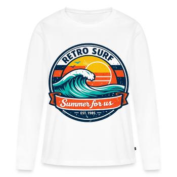 L’été pour nous - T-shirt manches longues Premium bio Femme - blanc - Devant - Julia (174cm)