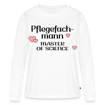 STUDIUM PFLEGE PFLEGEFACHMANN - Frauen Premium Bio Langarmshirt - Weiß - Vorne - Julia (174cm)