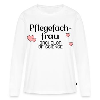 Licence en soins infirmiers - Diplôme en soins infirmiers - T-shirt manches longues Premium bio Femme - blanc - Devant - Julia (174cm)