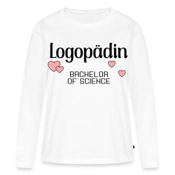 Programme de licence en orthophonie - T-shirt manches longues Premium bio Femme - blanc - Devant - Julia (174cm)