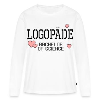 Orthophoniste Licence en orthophonie - T-shirt manches longues Premium bio Femme - blanc - Devant - Julia (174cm)