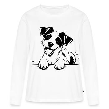 Jack Russell Terrier Paws Black - Women's Premium Organic Long Sleeve Shirt - white - Front - Julia (174cm)