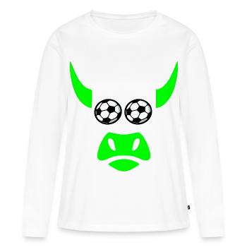 Viande grillée de football - T-shirt manches longues Premium bio Femme - blanc - Devant - Julia (174cm)