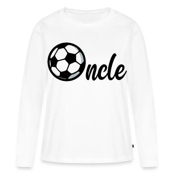 Oncle Football - T-shirt manches longues Premium bio Femme - blanc - Devant - Julia (174cm)