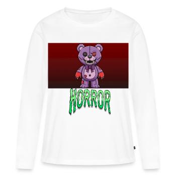 Ours en peluche du film d’horreur - T-shirt manches longues Premium bio Femme - blanc - Devant - Julia (174cm)