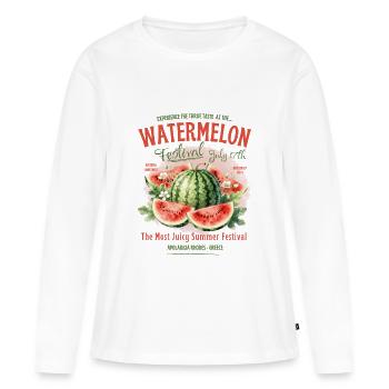 Watermelon Festival Juicy Summer Fruit - Women's Premium Organic Long Sleeve Shirt - white - Front - Julia (174cm)
