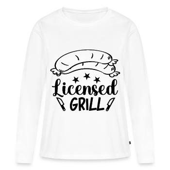 Calligraphie de grill sous licence - T-shirt manches longues Premium bio Femme - blanc - Devant - Julia (174cm)