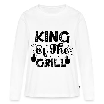 Roi du Grill - T-shirt manches longues Premium bio Femme - blanc - Devant - Julia (174cm)