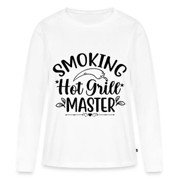Thé fumant de vieux maître - T-shirt manches longues Premium bio Femme - blanc - Devant - Julia (174cm)