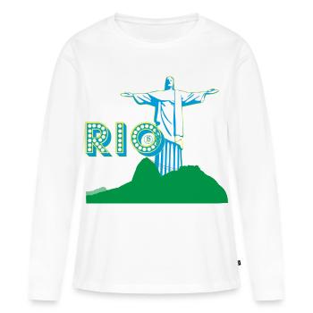 Love Rio - T-shirt manches longues Premium bio Femme - blanc - Devant - Julia (174cm)