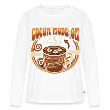Cocoa dicton, cosy - T-shirt manches longues Premium bio Femme - blanc - Devant - Julia (174cm)