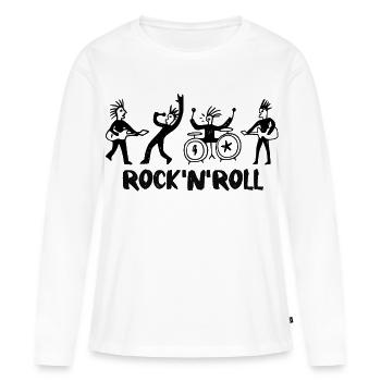Rock and Roll Band Sketch - Women's Premium Organic Long Sleeve Shirt - white - Front - Julia (174cm)