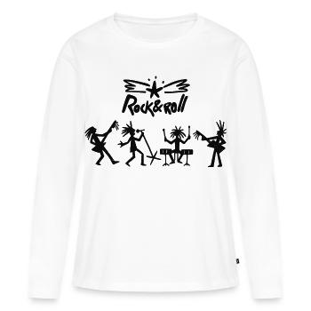 Rock and Roll Band Sketch - Women's Premium Organic Long Sleeve Shirt - white - Front - Julia (174cm)