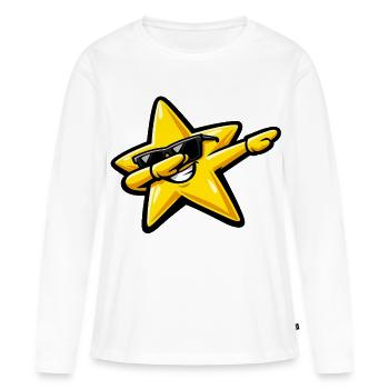 Dabbing Stern - Frauen Premium Bio Langarmshirt - Weiß - Vorne - Julia (174cm)