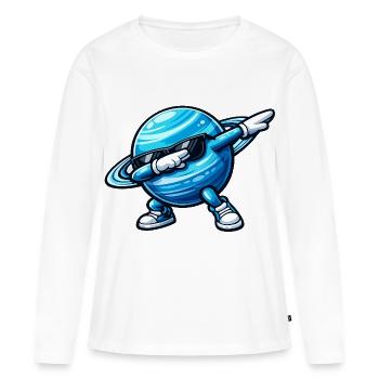 Éponge d’Uranus - T-shirt manches longues Premium bio Femme - blanc - Devant - Julia (174cm)