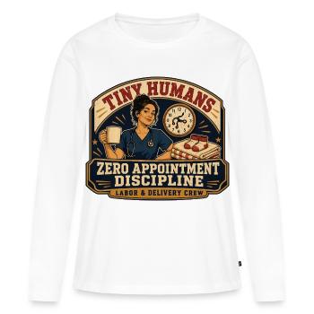 Little People Zero Deadline Discipline - Women's Premium Organic Long Sleeve Shirt - white - Front - Julia (174cm)
