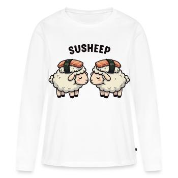 Susheep - T-shirt manches longues Premium bio Femme - blanc - Devant - Julia (174cm)