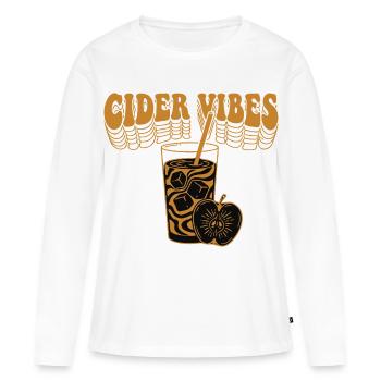 Cider Vibes Glaçons au cidre de pomme - T-shirt manches longues Premium bio Femme - blanc - Devant - Julia (174cm)