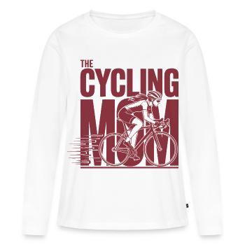 Cycling Mom Fahrrad Mama Shirt - Frauen Premium Bio Langarmshirt - Weiß - Vorne - Julia (174cm)