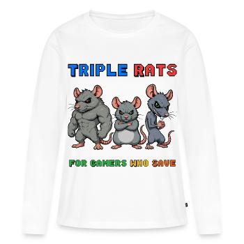 Triple Rats - T-shirt manches longues Premium bio Femme - blanc - Devant - Julia (174cm)