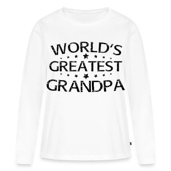 Le plus grand grand-père du monde, le meilleur grand-père de tous les temps - T-shirt manches longues Premium bio Femme - blanc - Devant - Julia (174cm)