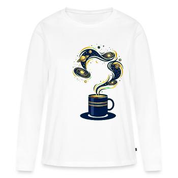 Espace du Café Galactique - T-shirt manches longues Premium bio Femme - blanc - Devant - Julia (174cm)