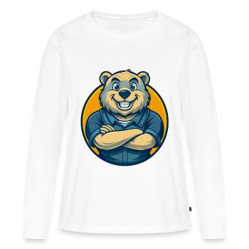 Mascotte de Castor Kawaii Logo du logo clipart - T-shirt manches longues Premium bio Femme - blanc - Devant - Julia (174cm)