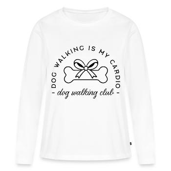 Hundespaziergänger-Mädchen-Ästhetikgruppe - Frauen Premium Bio Langarmshirt - Weiß - Vorne - Julia (174cm)