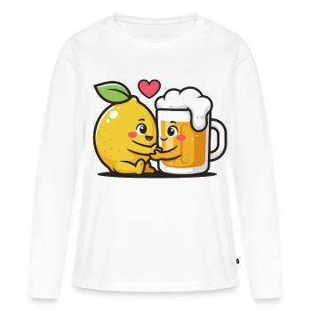 Radler Beer Lemon Love Funny Mix - Women's Premium Organic Long Sleeve Shirt - white - Front - Julia (174cm)