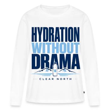 Hydratation sans drame - T-shirt manches longues Premium bio Femme - blanc - Devant - Julia (174cm)