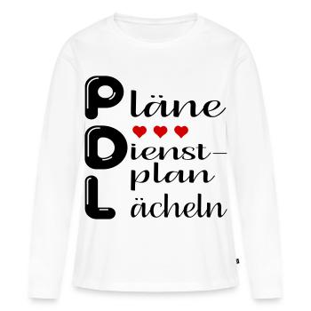 Pflegedienstleitung Pläne - Frauen Premium Bio Langarmshirt - Weiß - Vorne - Julia (174cm)