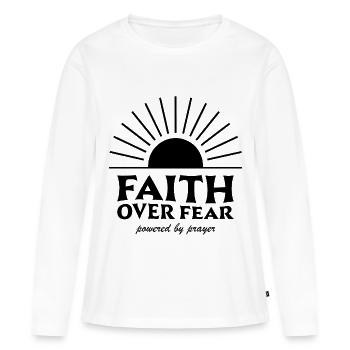 Faith over fear - Women's Premium Organic Long Sleeve Shirt - white - Front - Julia (174cm)